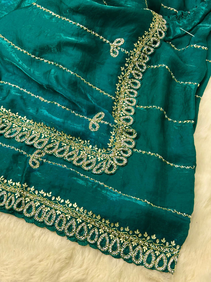 Premium Fendy Silk Saree with Cutwork Embroidery Border