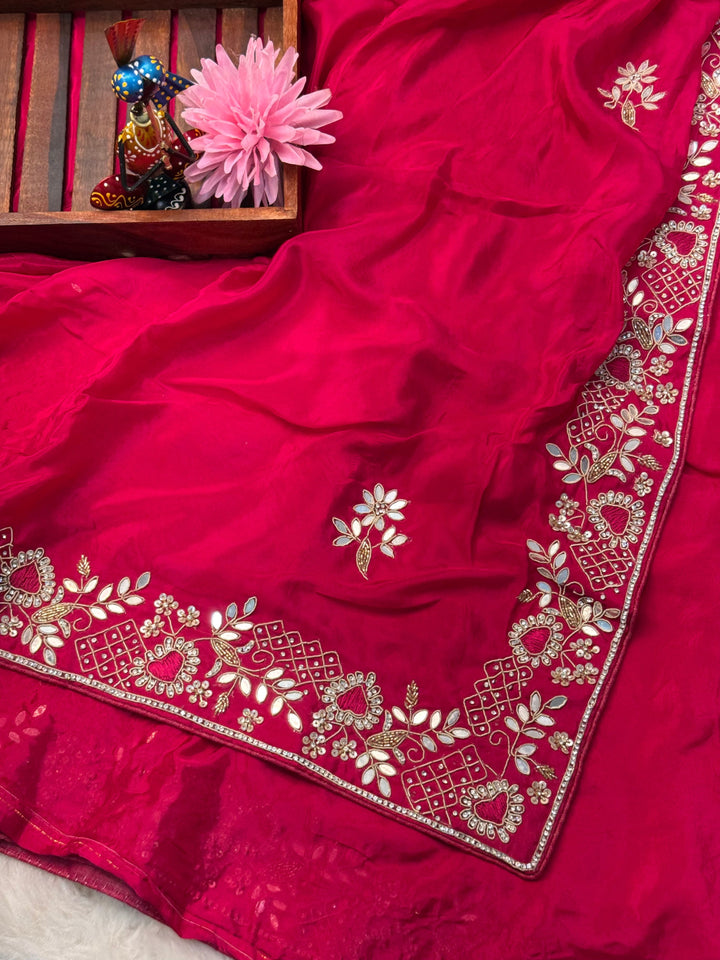 HO Silk Saree with Heart Motif & Designer Blouse