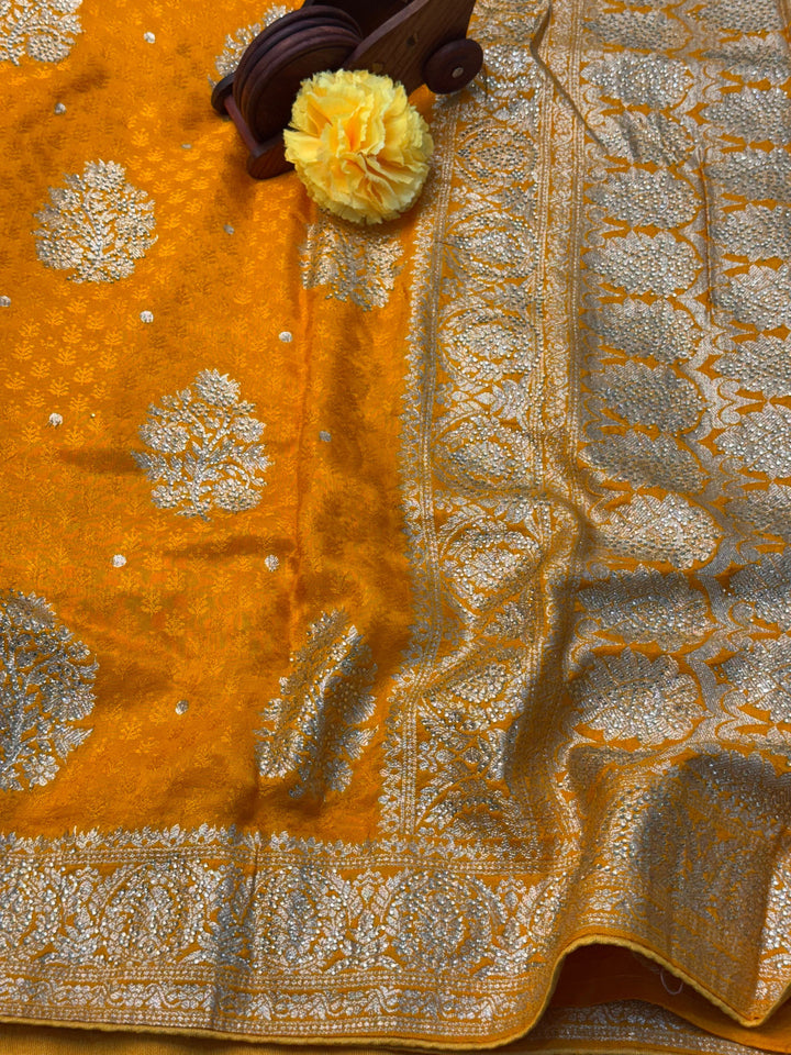 Premium Banarasi Dola Silk Saree with Zari Butta & Rich Border