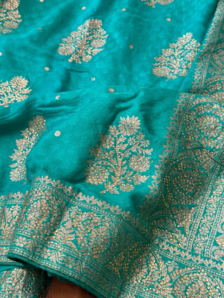 Premium Banarasi Dola Silk Saree with Zari Butta & Rich Border