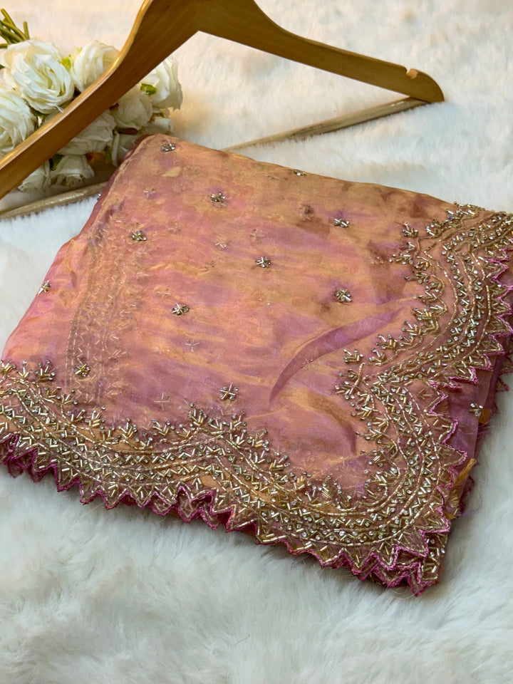 Dolchi Mausam Tissue Saree with Sequin & Cutdana Embroidery – Jyoti Sarees