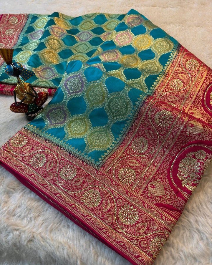 Premium Art Silk Banarasi Weaving Saree with Rich Zari Border