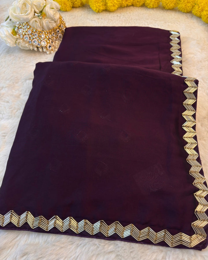 ✨ Rangoli Silk Saree with Golden Pipe Work Border