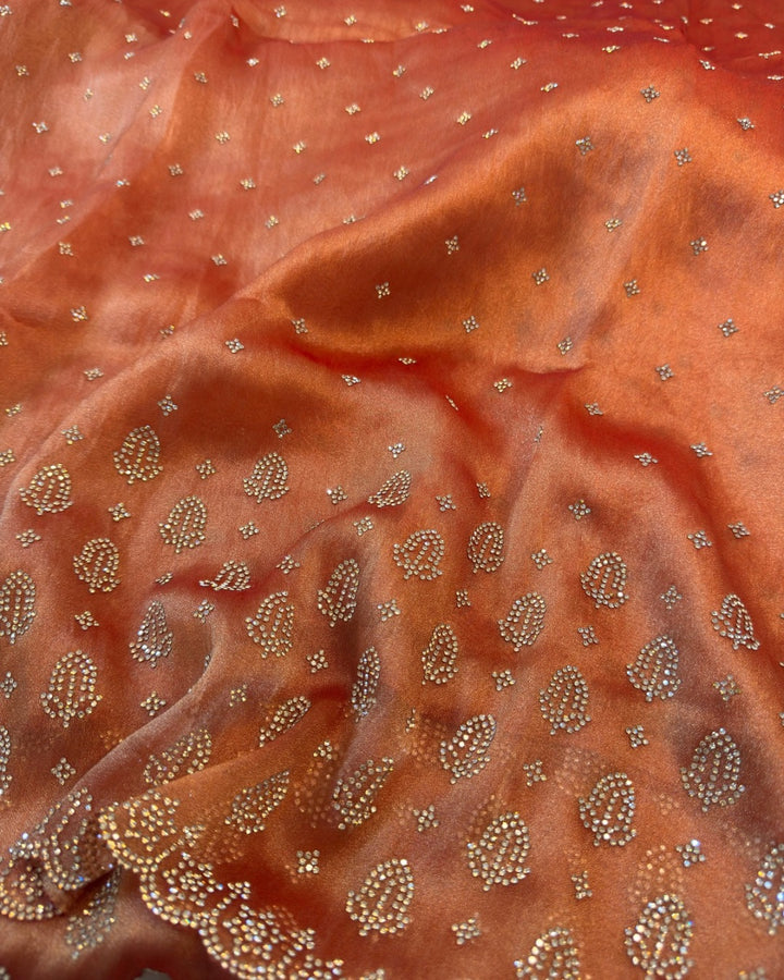 Zari Silk Saree with All-Over Zarkan Work