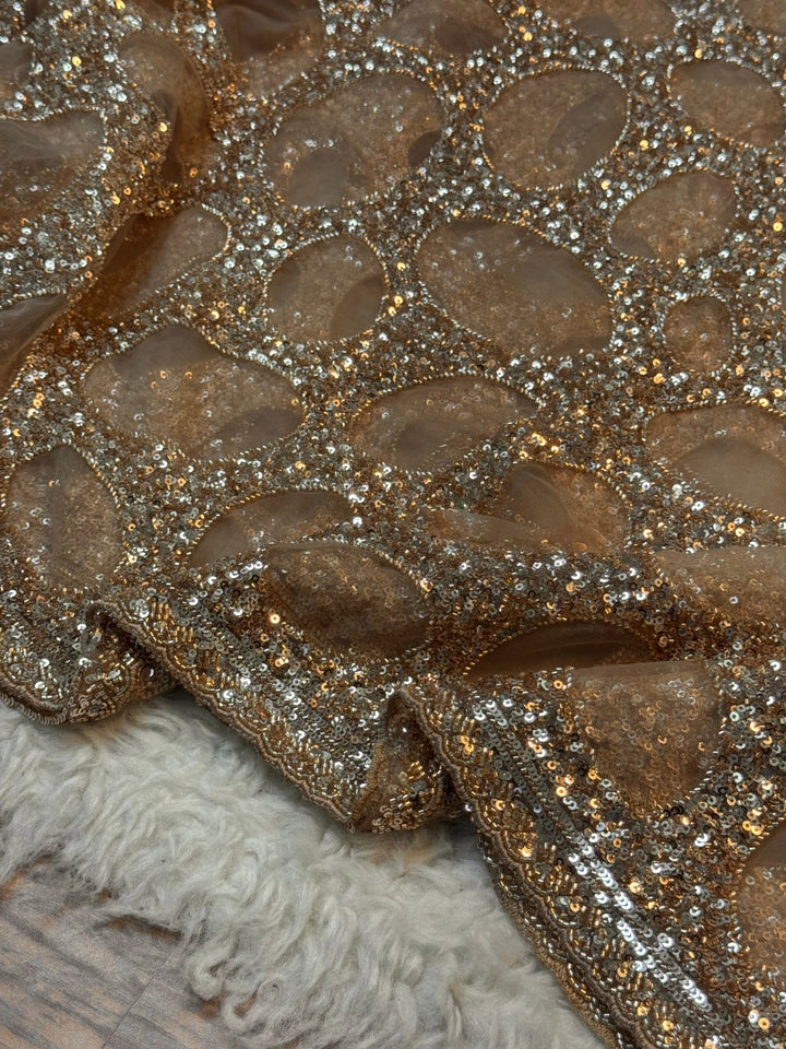 Luxury Heavy Net Saree with Full Sequin Work & Stitched Designer Blouse