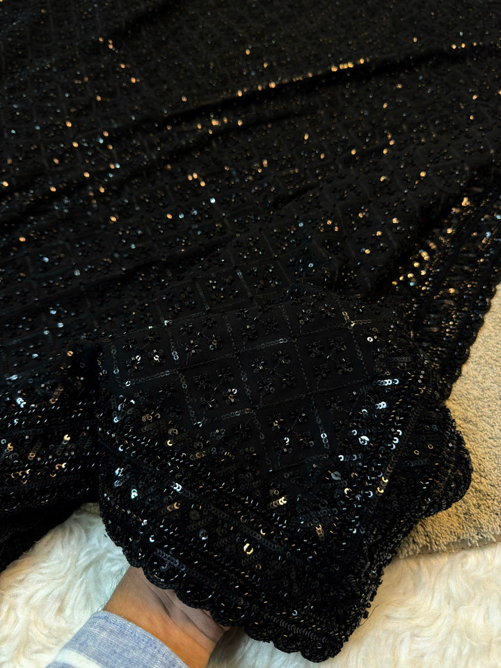 Georgette Heavy Sequin & Bead Work Saree