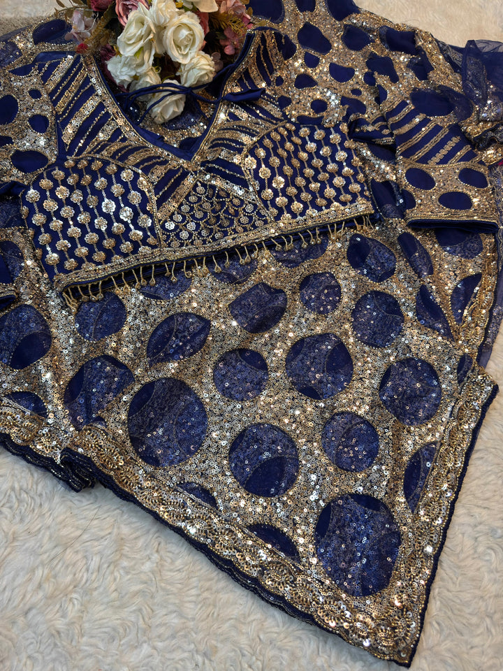 Glamorous Heavy Embellished Net Saree with Designer Blouse