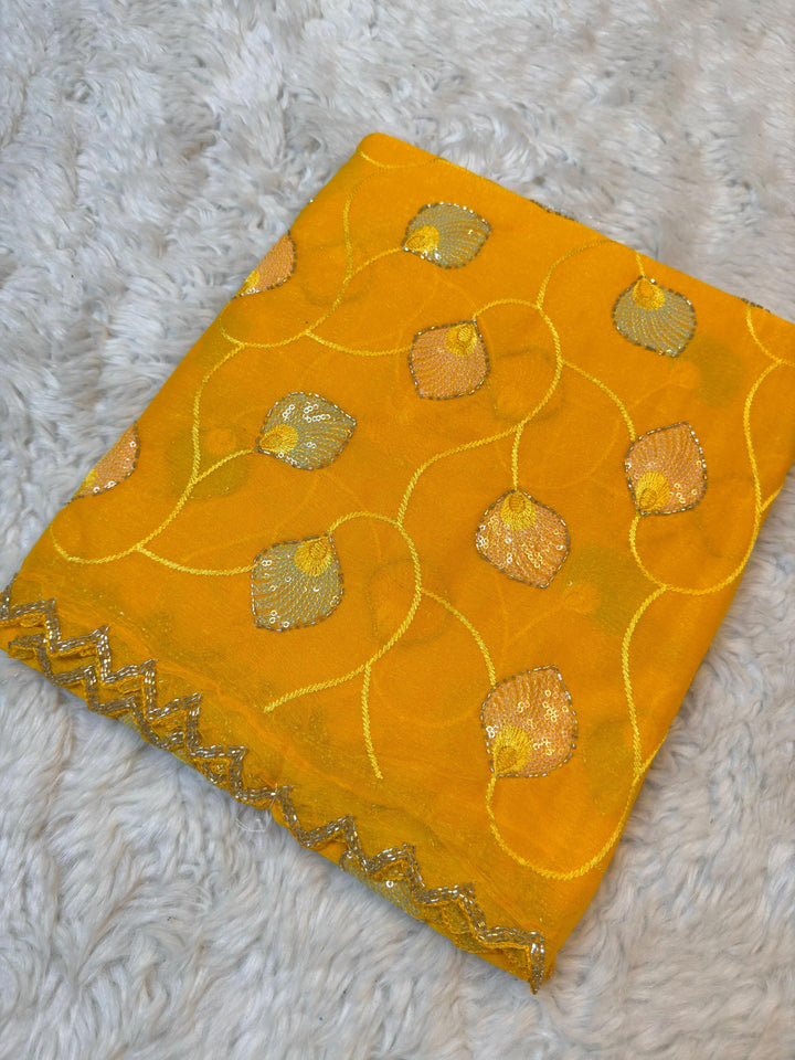 Lightweight Designer Chiffon Saree with Thread & Sequin Work