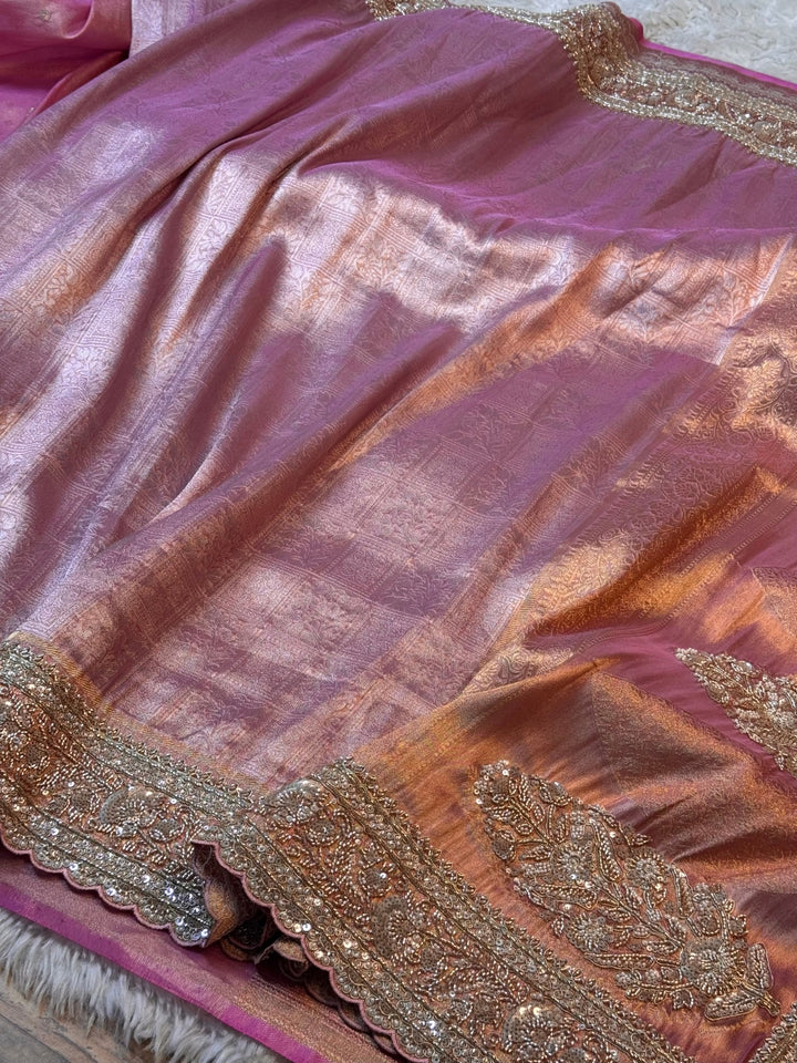Maharani Style Silk Saree with Designer Border Work