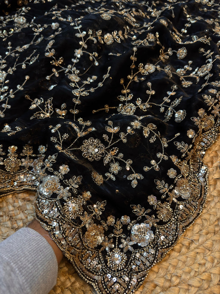 Premium Fendy Silk Saree with Rich Embroidered Work