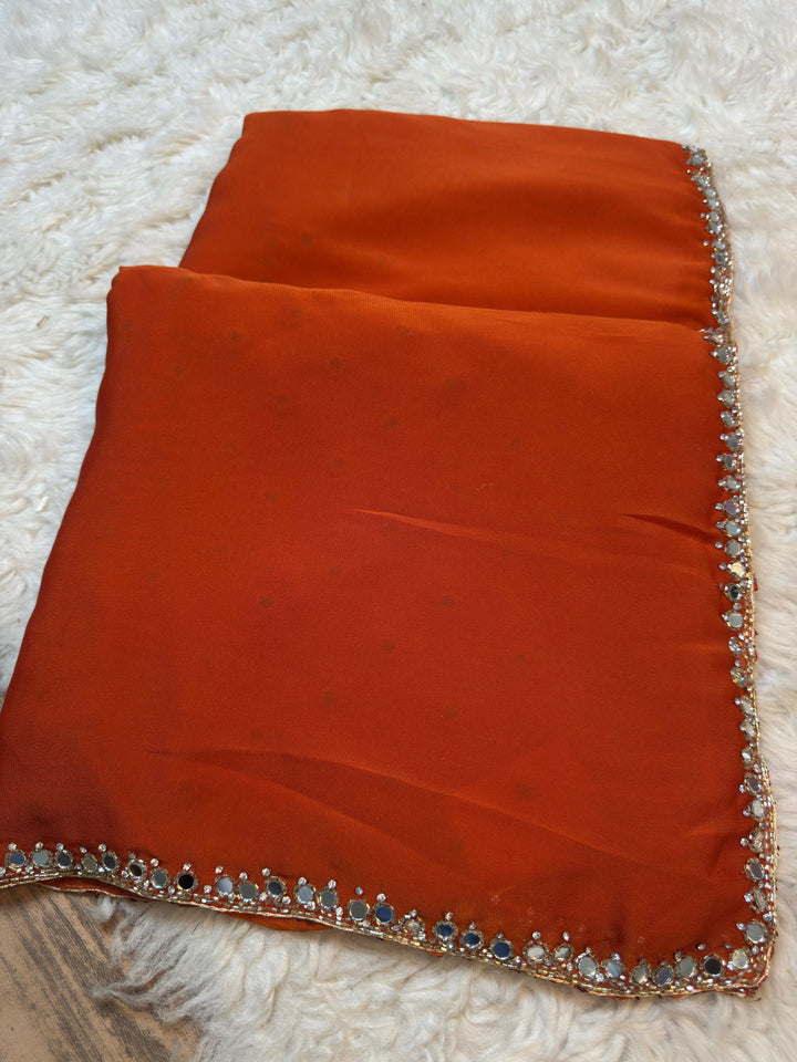 Rangoli Silk Saree with Mirror Work Border & Blouse