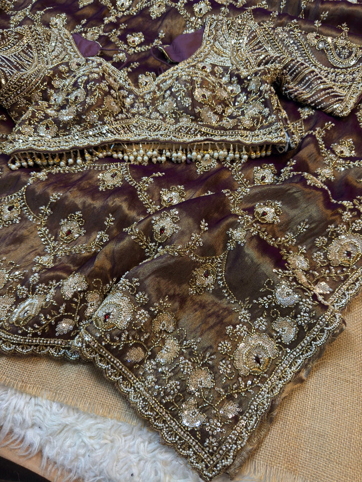 Heavy Embroidered Party Wear Saree with Designer Stitched Blouse