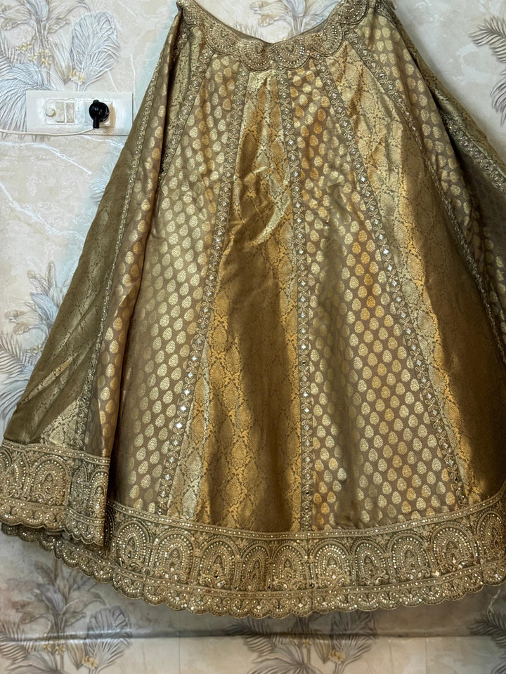 Premium Champagne Gold Bridal Lehenga with Heavy Embroidery