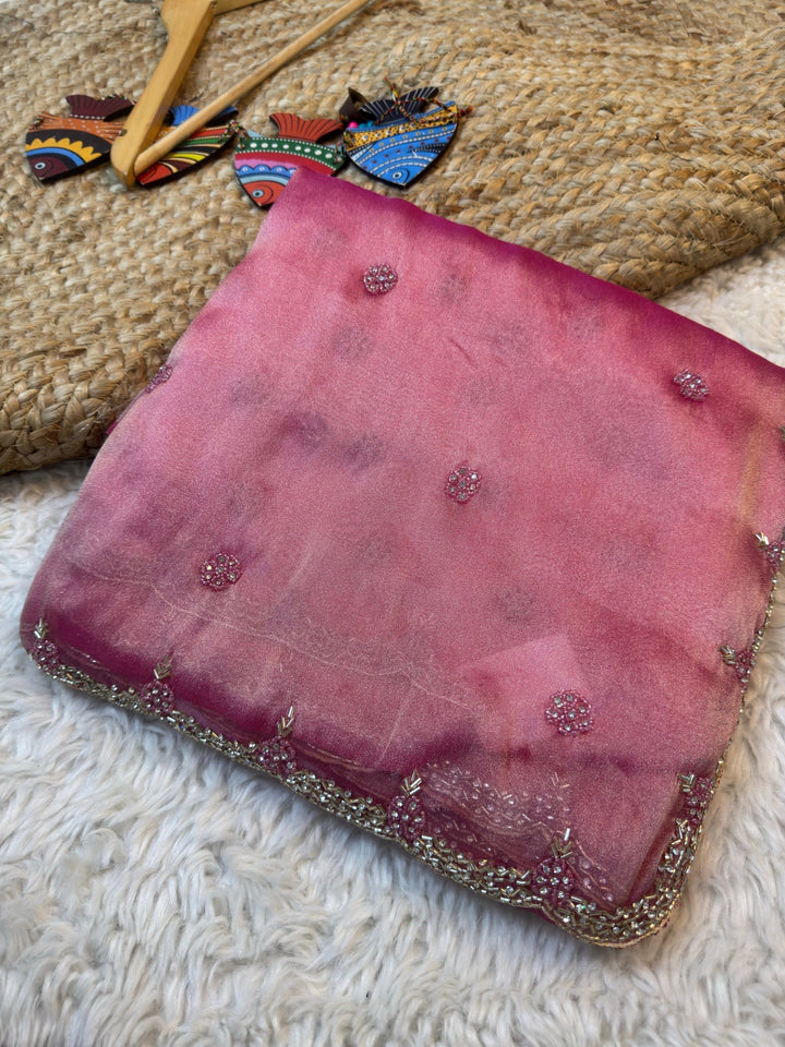 Premium Zari Silk Saree with Handwork Butti & Designer Border