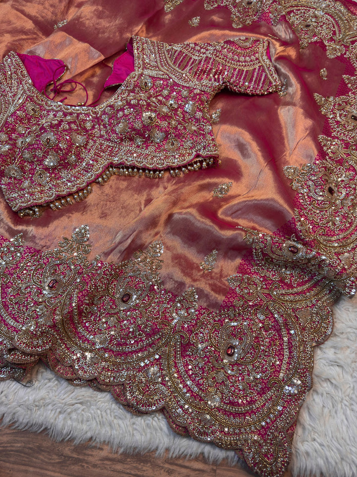 Royal Embellished Girafe Silk Saree with Designer Blouse