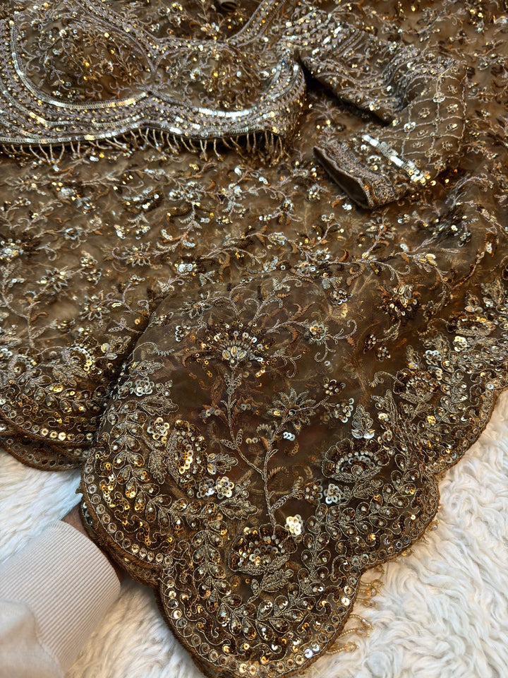 Luxury Net Saree with Heavy Border & Designer Stitched Blouse