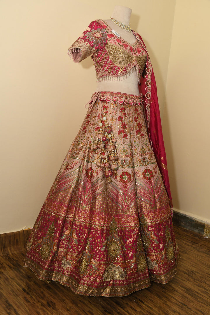 Royal Rajwadi Pink Bridal Lehenga
