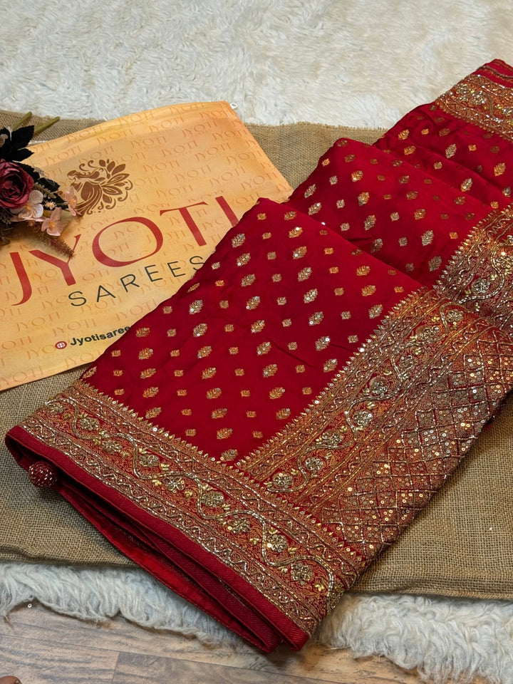 Maharani Silk Saree with Heavy Embellished Border