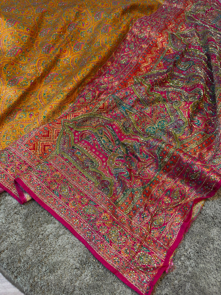 Premium Kashmiri Paisley Silk Saree with Contrast Designer Pallu