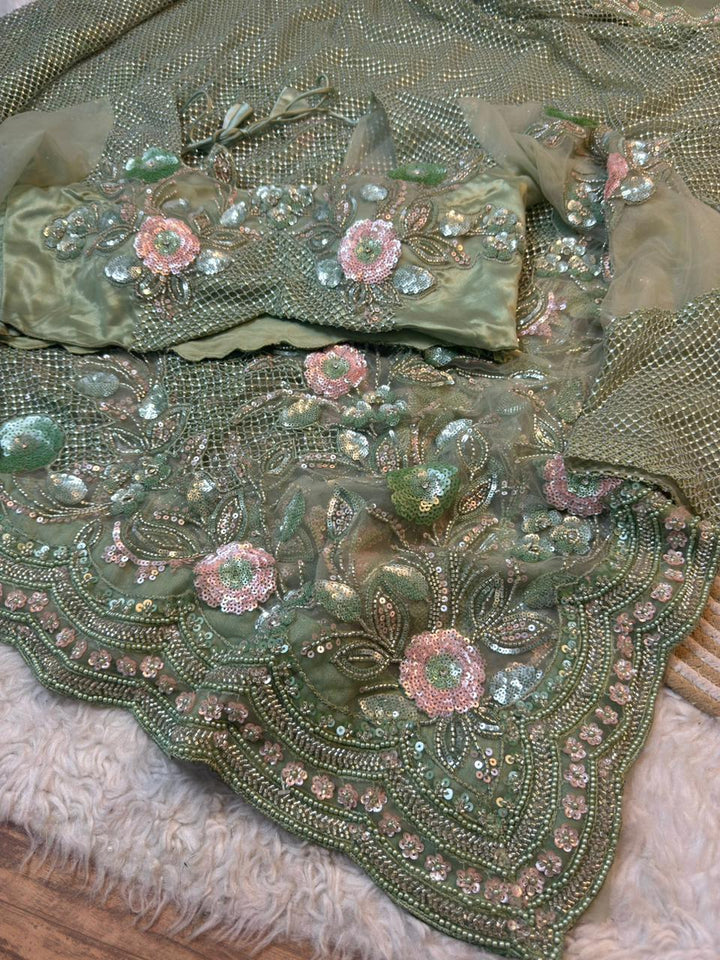Imported Fabric Embellished Saree with Designer Blouse