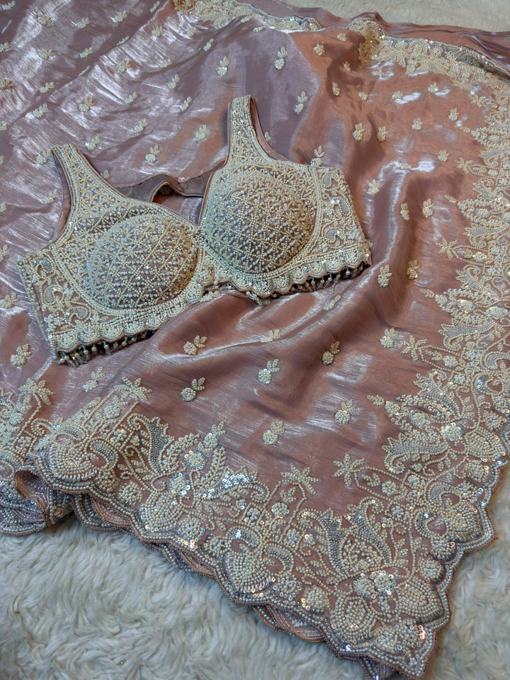 Luxury Designer Saree with Intricate Hand Embroidery ⭐