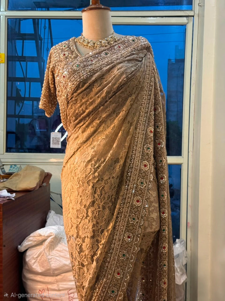 Couture Designer Saree with Heavy Embellished Border