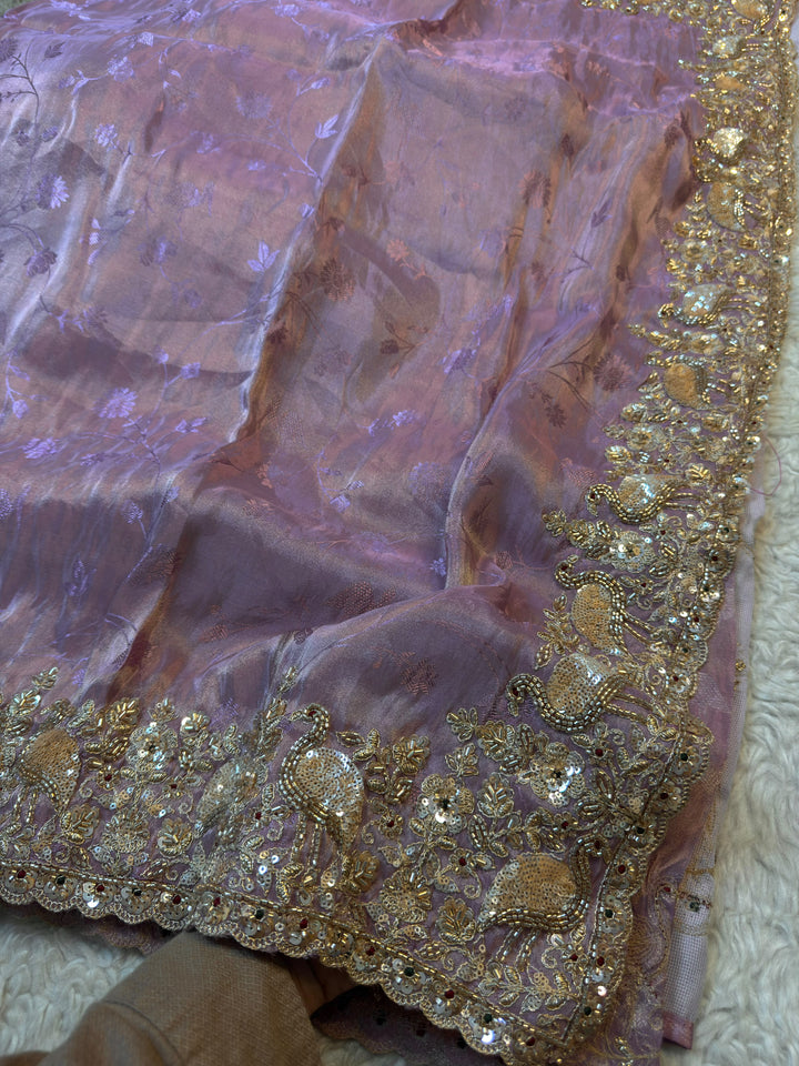 Premium Silk Saree with Paisley Embroidered Border