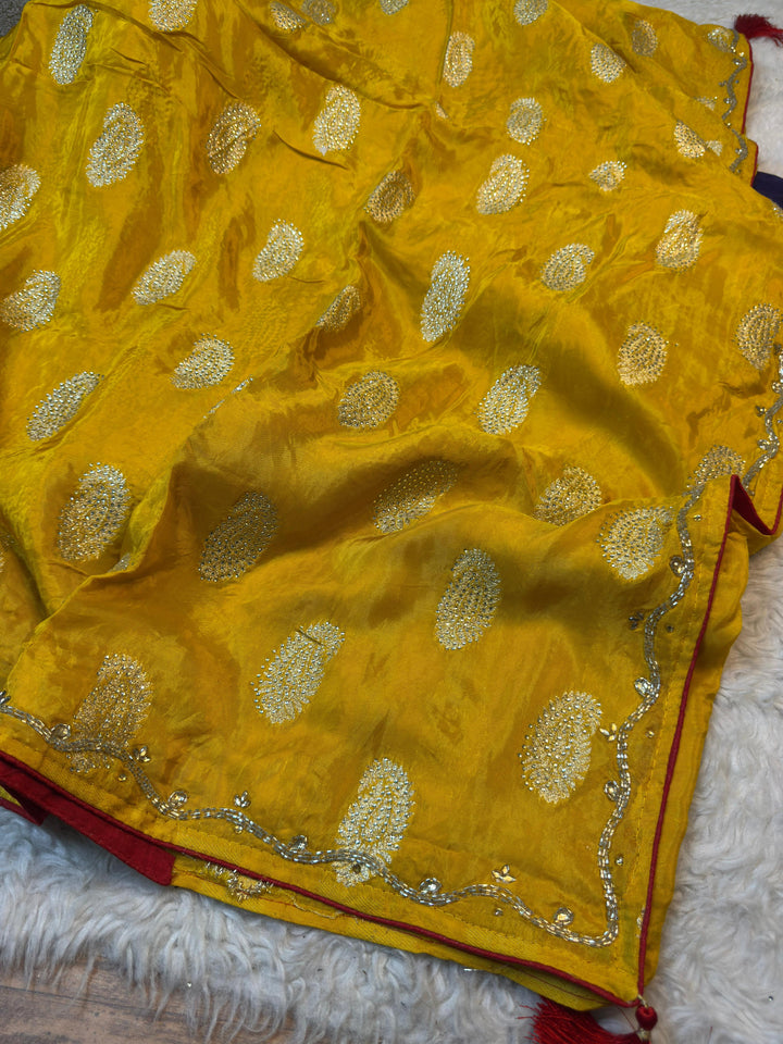 HO Silk Saree with Intricate Paisley Butis & Embellished Border