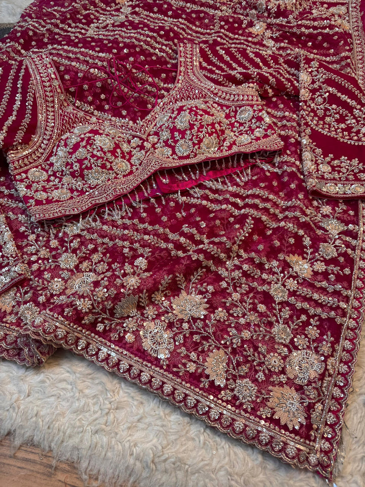 Luxury Embroidered Net Saree with Ready-to-Wear Blouse