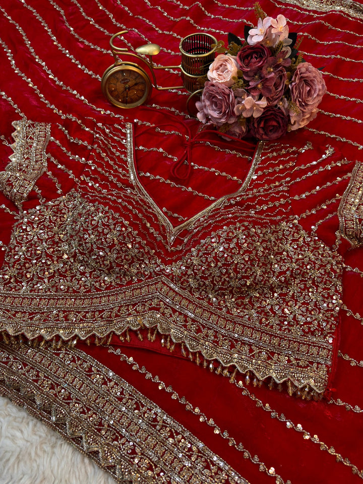 Premium Fendy Silk Saree with Heavy Embroidered Border & Designer Blouse