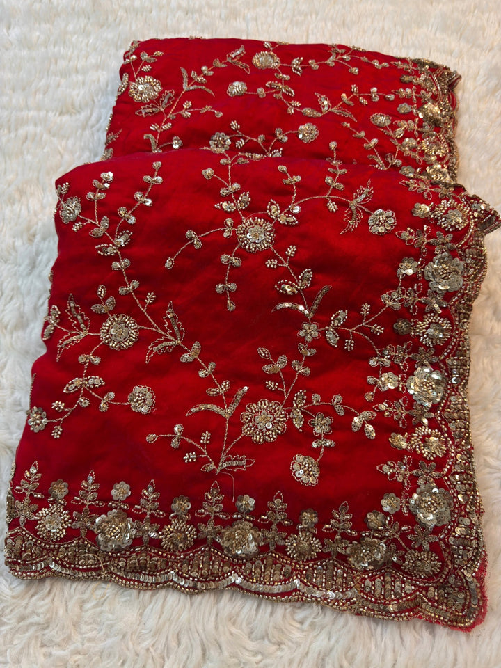 Premium Fendy Silk Saree with Rich Embroidered Work